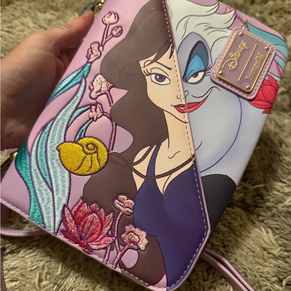 Loungefly Disney Villain Crossbody Bag - Pink and Yellow VERY RARE never used